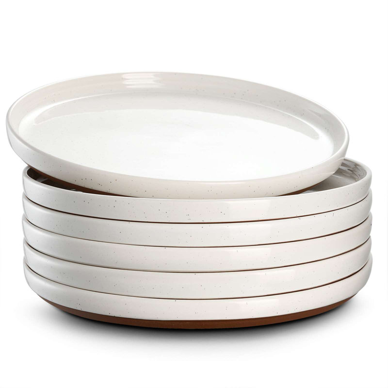 Ensemble de 6 assiettes à dessert en céramique albâtre 8,5 po DOWAN
