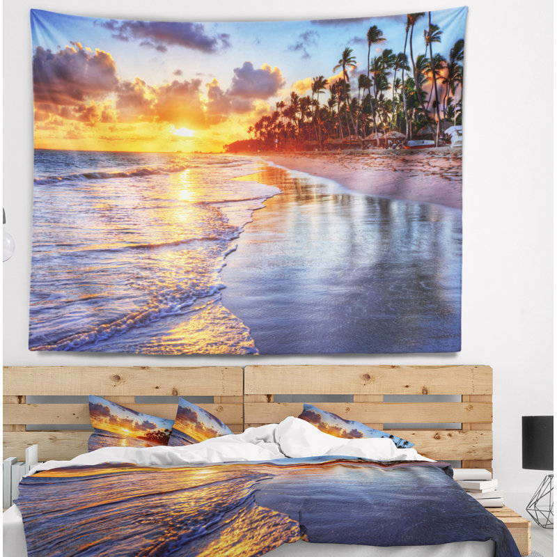 Tapisserie de bord de mer avec palmiers Seashore, H 32 po x l 39 po