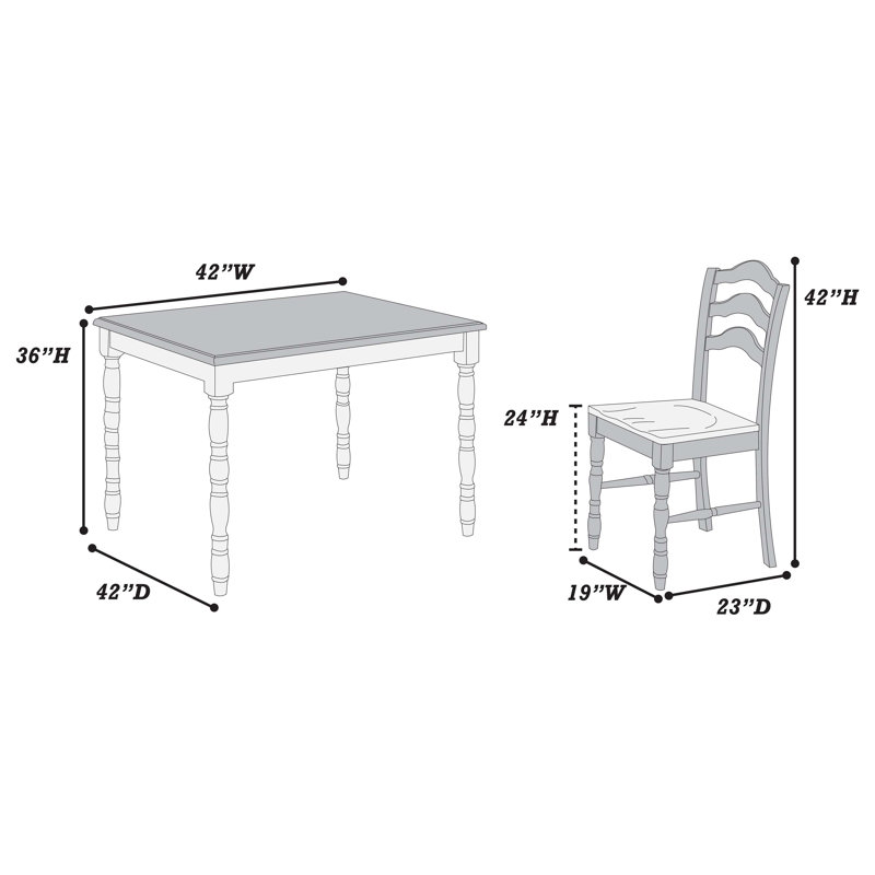 5-Pc Counter Height Dining Set Dining Table 4 X Chairs Wood Grain Look Table Top Classic Dining Room