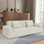 106,3 pouces, beige, compression moderne, matériau principal en éponge, salon, chambres d'amis, tissu rayé de haute qualité, conception à 3 sièges, chambre à coucher, microfibre douce, conception du siège