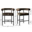 Modern 24" Upholstered Velvet Solid Back Counter Stool with Arms (Set of 2)-1432661853