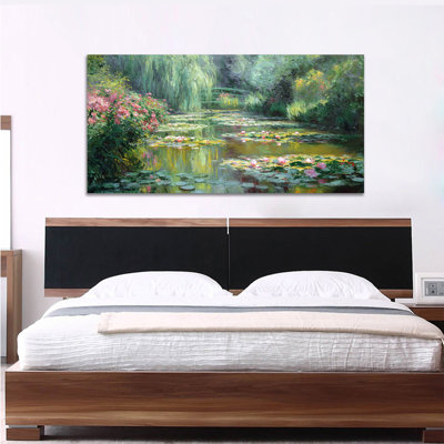 Art mural Monet, art mural sur toile Monet, impressions sur toile de Claude Monet, art mural de nature printanière, paysage impressioniste, impression sur toile florale pour salon chambre à coucher 20 po x 40 po