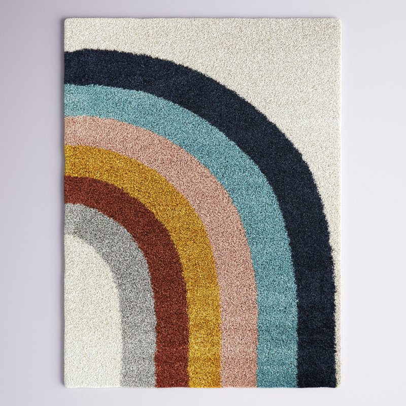 Tapis Olanda, Rectangle 8 pi 9 po x 12 pi, Crème arc-en-ciel