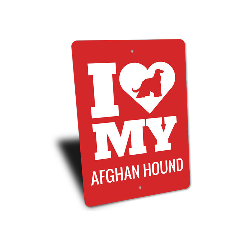 Affiche afghane lévrier afghan, H 14 po x l 10 po x P 0,04 po