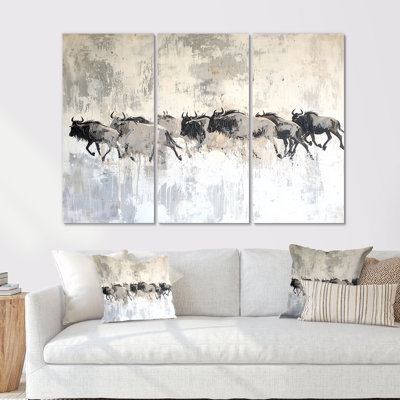 «Great Migre of Wildebeest In Afrique II», ensemble de reproductions d'art mural animal