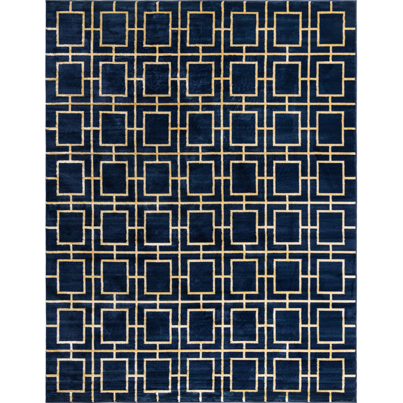 Tapis bleu marine Corando, Rectangle 10 pi x 13 pi 1 po
