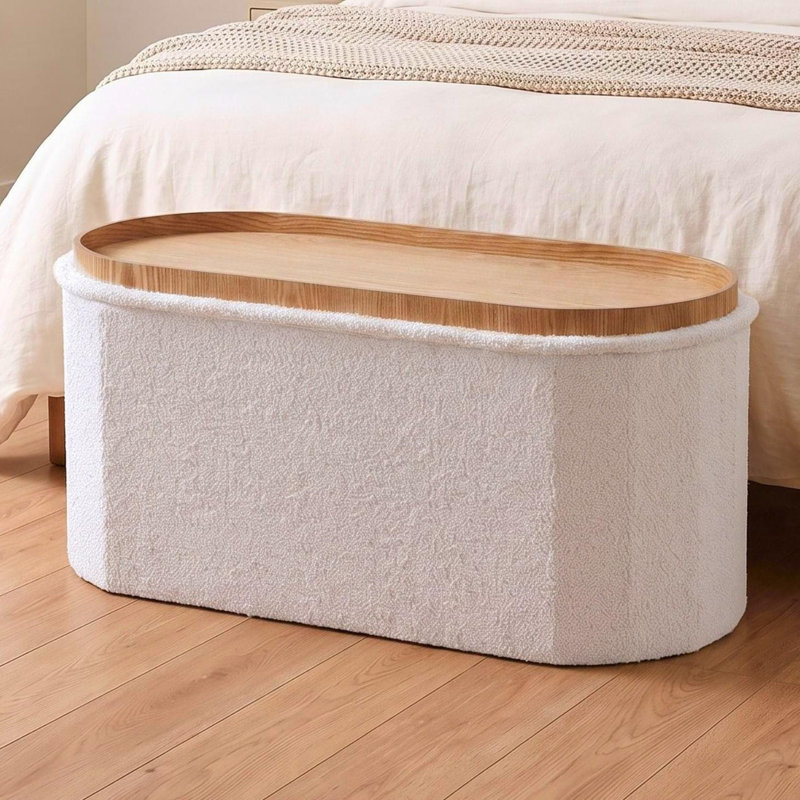 Luxe 76 Wide Ottoman, Cream