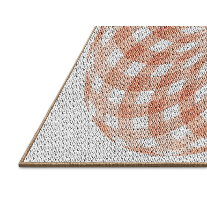 Tapis orange/gris tissé à la machine, Rectangle 3 pi x 5 pi