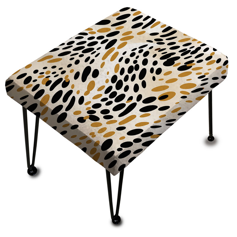 Beige et noir avec imprimé guépard - Repose-pieds rectangulaire géométrique