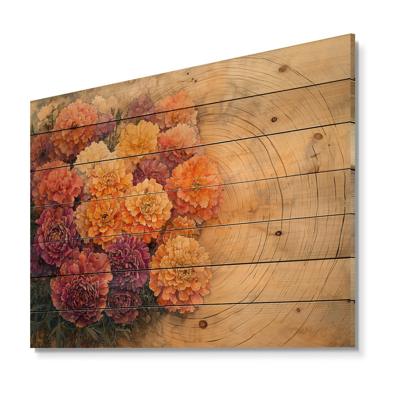 Décoration murale Horne - Chrysanthemums, H 10 po x l 20 po x P 0,78 po