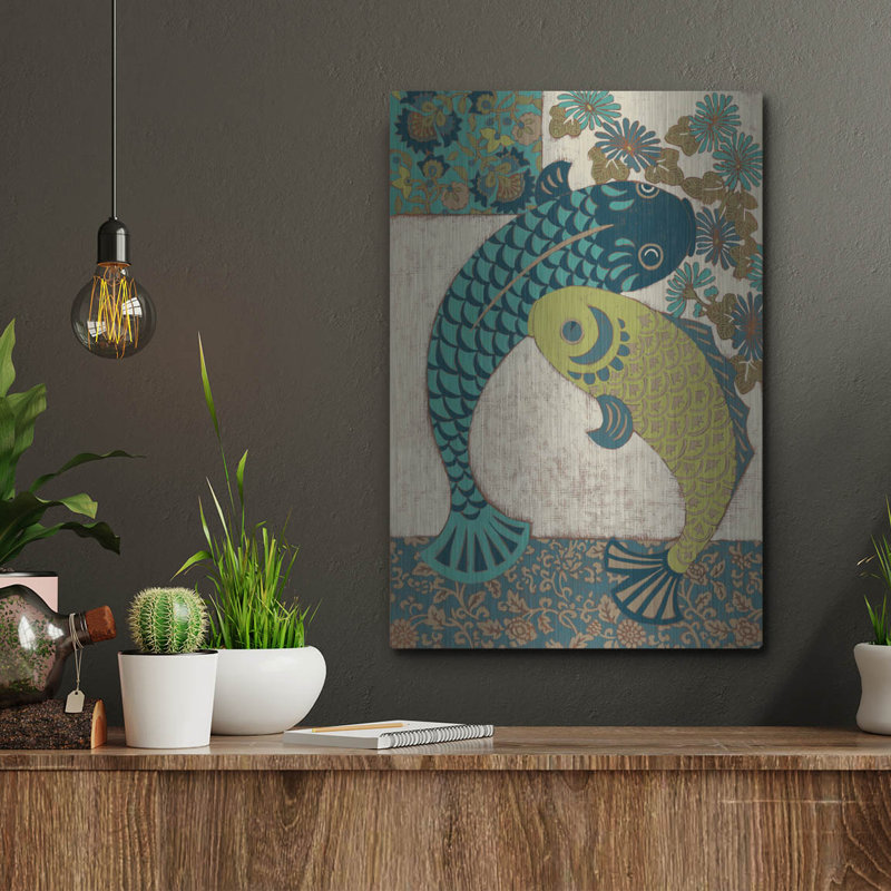  «Koi Ornament 1» par Chariklia Zarris, art mural en métal, 12 po x 16 po, H 16 po x l 12 po