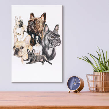 Stupell Industries Dashing French Bulldog and Iconic Bookstack