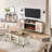 70 Inch TV Stand with Electric Fireplace Insert, Entertainment Center with Remote Control, Timer, LED Lights, Media Console for Living Room-2116817224