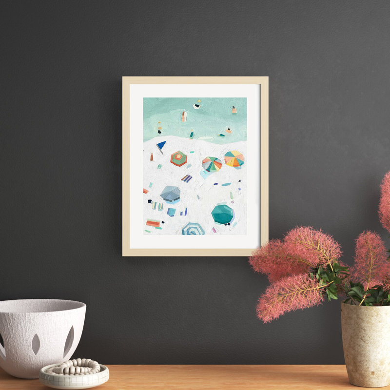 Beach Vista II by Emma Scarvey, Natural Framed Paper, 21" H x 17" W