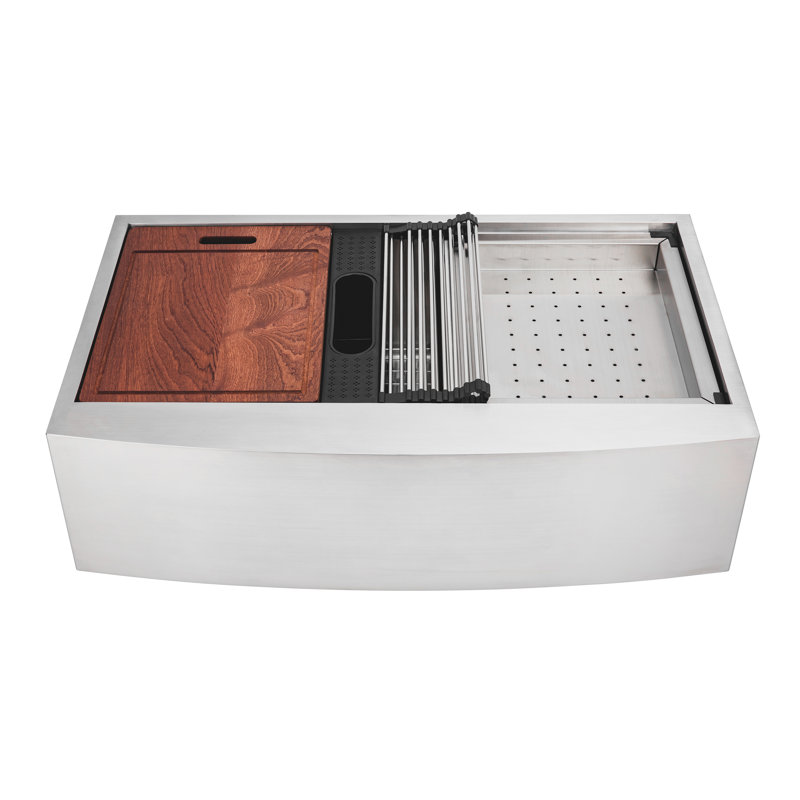 Évier de cuisine à double cuve campagne l 36 po x l 21 po enthous avec filtre à panier
