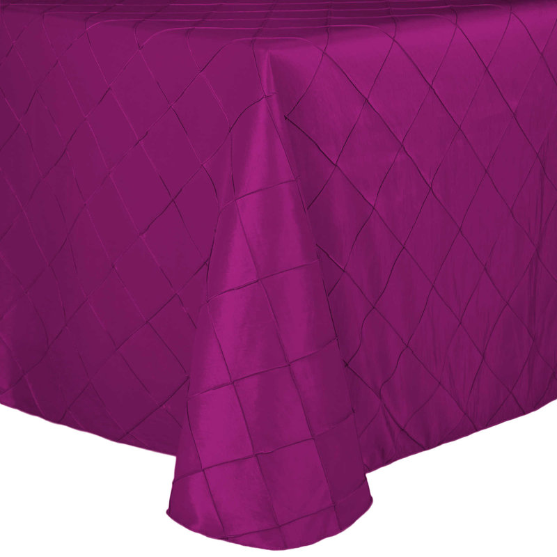 Ultimate Textile Embroidered Pintuck Taffeta 52 X 70-Inch Oval Tablecloth Raspberry