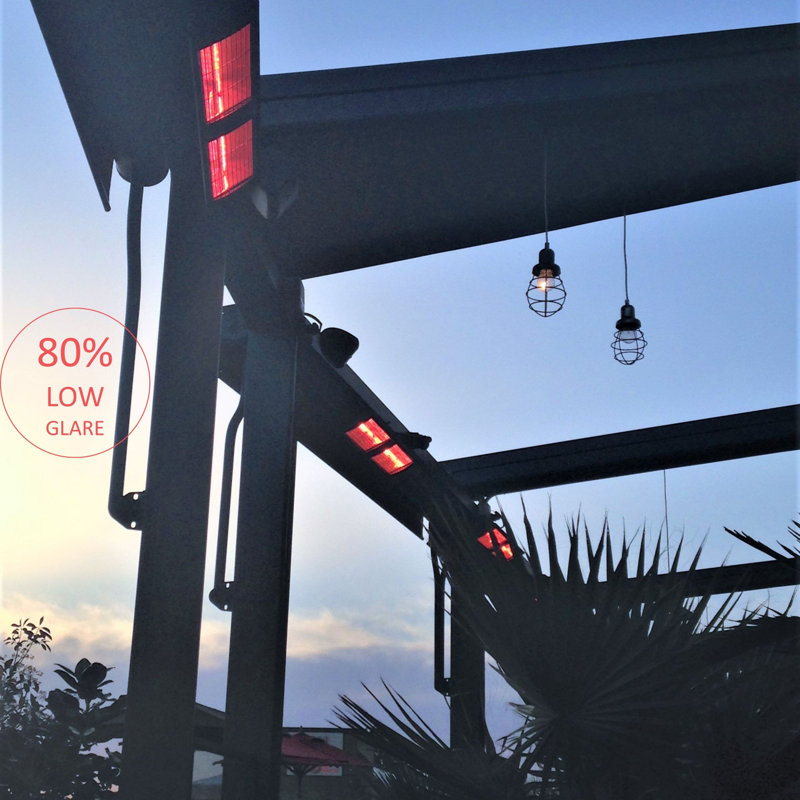 Electric Ceiling Mounted Patio Heater, Black