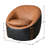 32.3'' W Top-grain Genuine Leather Upholstered Swivel Barrel Chair-1819360670