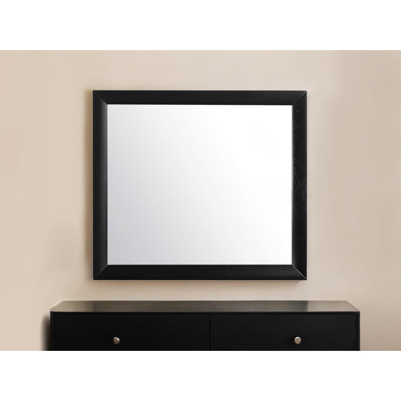 35" Framed Accent Mirror, Black
