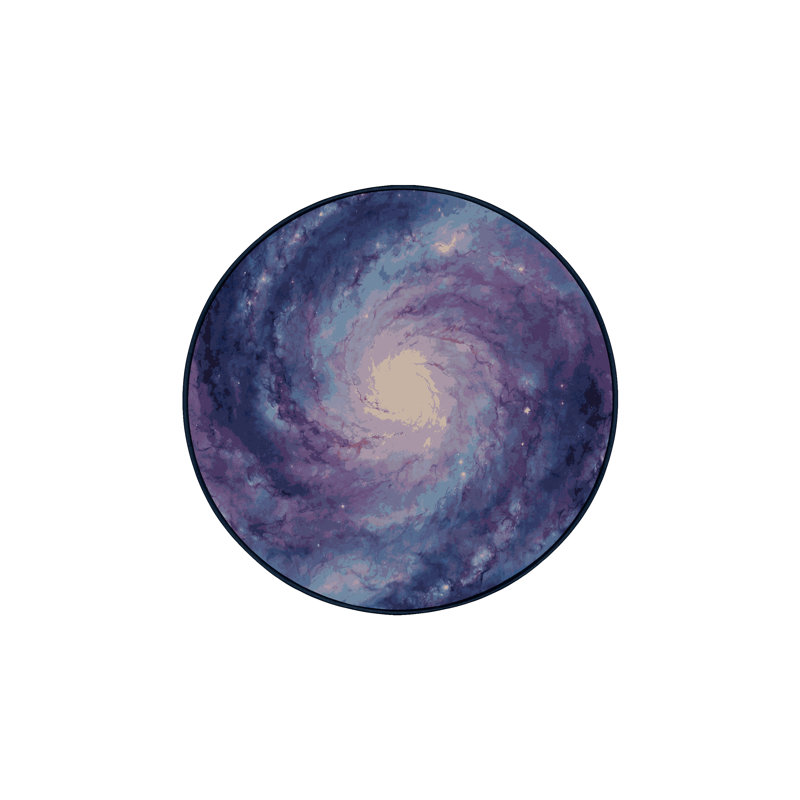 Tapis mauve lavable à la machine, Rond 5 pi