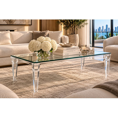 Andorra Beveled Glass Top Coffee Table