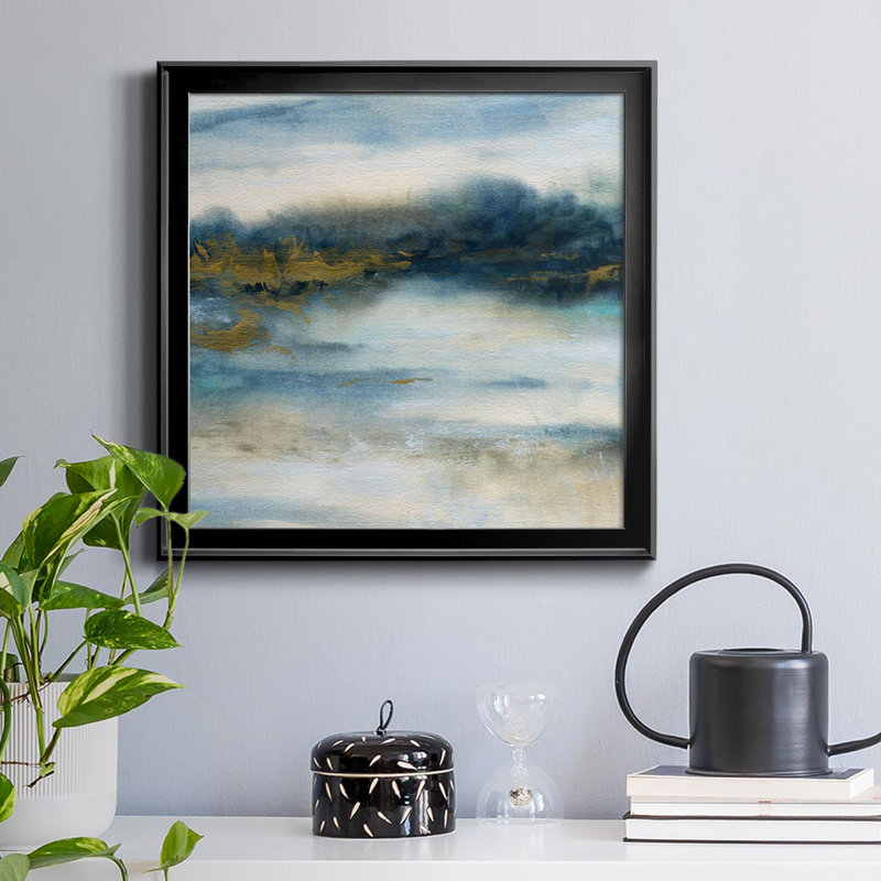 Golden Marshlands - Peinture sur toile encadrée, Noir, H 17,5 po x l 17,5 po x P 1,5 po