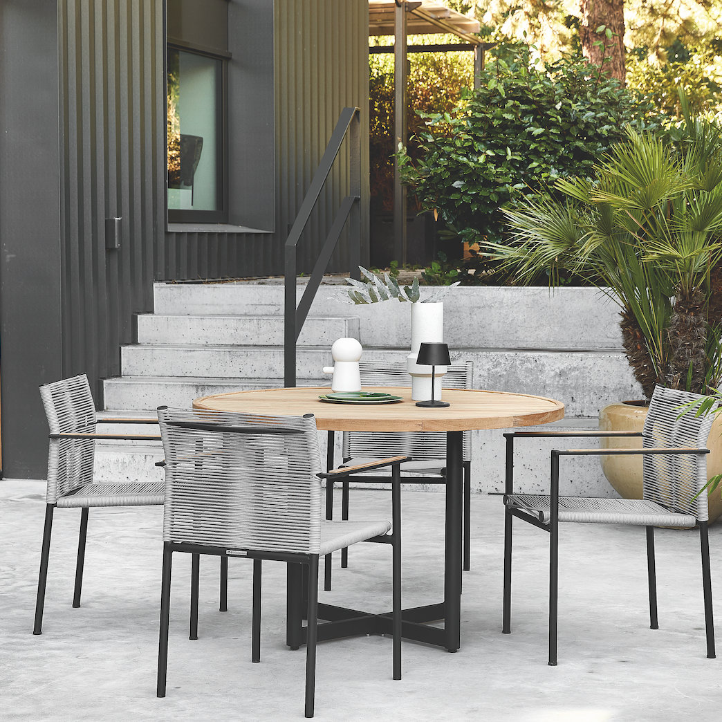 Raleigh Stackable Patio Armchair, Taupe