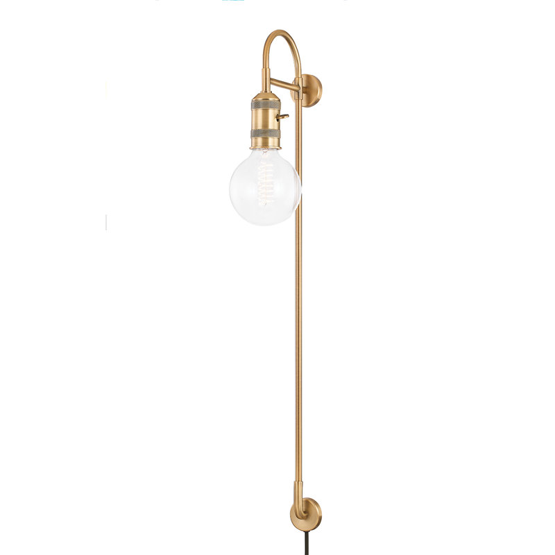 Dean Patina Brass 1-Light Dimmable Sconce with On/Off Switch