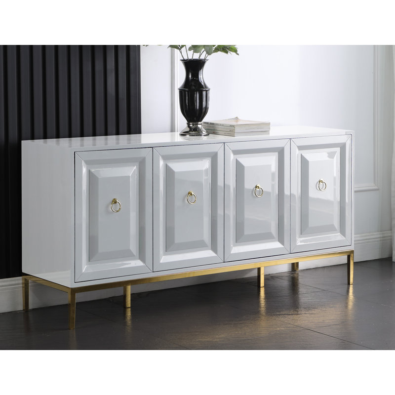 Buffet à 1 tiroir de 64,5 po de largeur Wampler, Bleu marine