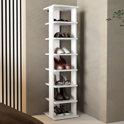 Range-chaussures, blanc, 7 tablettes