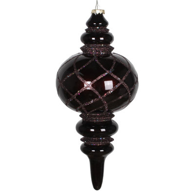 13" Candy Glitter Net Finial Ornament