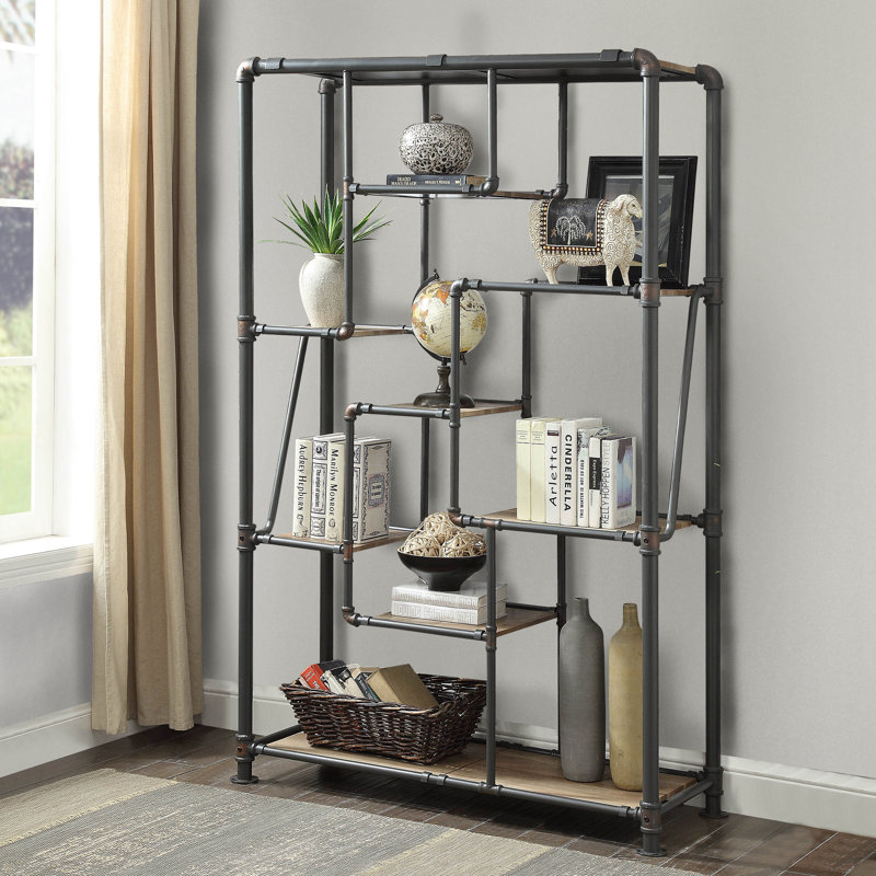 Bibliothèque ouverte géométrique en métal H 74,75 "x H 47,63" Eadie