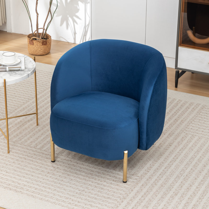 Chaise d'appoint rembourrée Edward, Marine