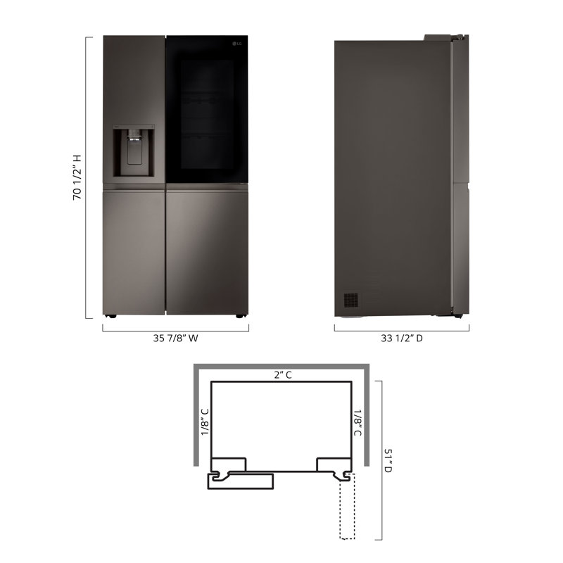 Black Stainless Steel 27 cu. ft. Smart Side-by-Side Refrigerator with InstaView and Craft Ice