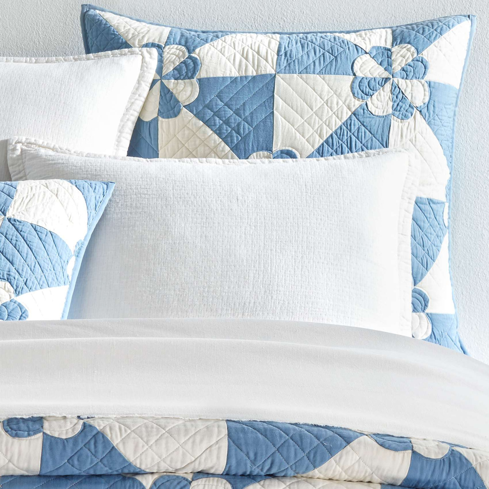 Sunny Side Quilted Sham, King, Blue