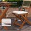 Ensemble de bistro de patio en bois pliable pour l'extérieur avec coussins Outsunny