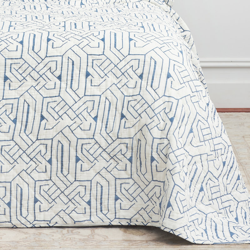 Ensemble de courtepointe 3 pièces en coton gris 300 fils