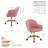 Jaylyn Velvet Office Chair with Gold Chrome Base-154983151