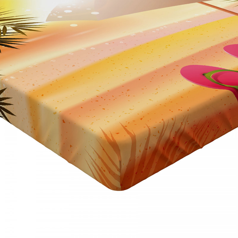 Drap-housse coucher de soleil à la plage, Drap-housse de taille double