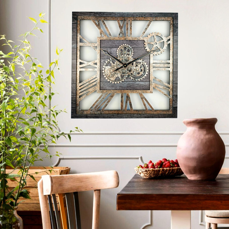 Solid Wood Wall Clock, Carbon Grey