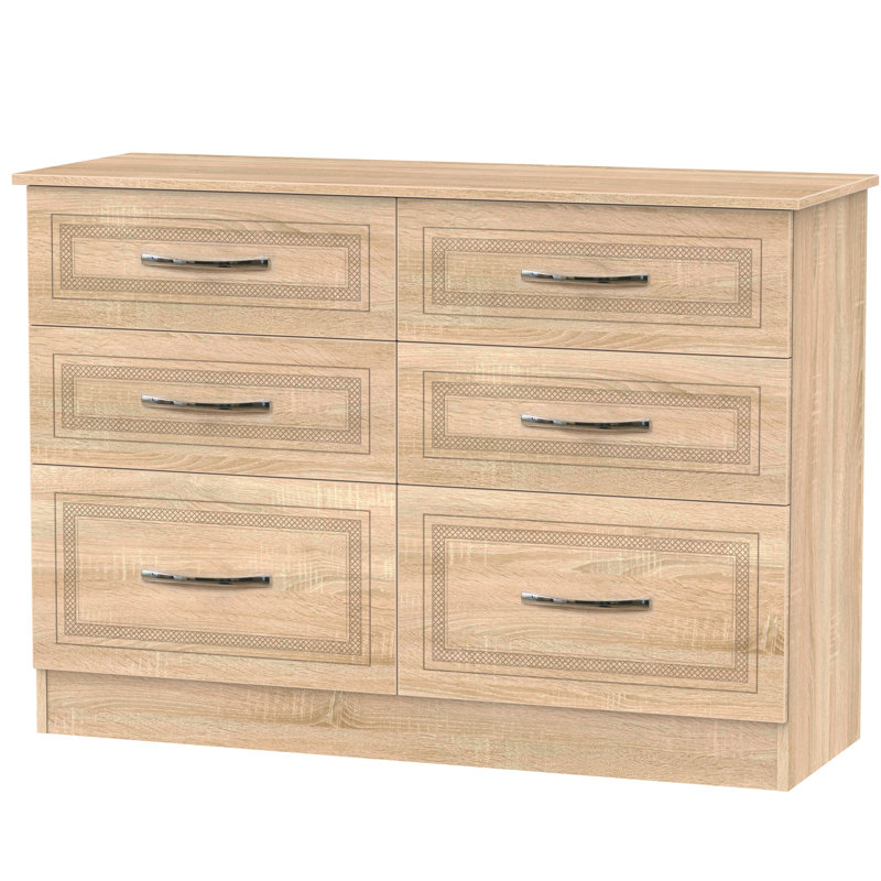 Fully Assembled Hawthorn 6 Drawer Chest, Bardolino Oak