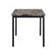 Table à cadre en faux métal avec plateau en métal pour les repas et plus - Assemblage élégant et simple, 100 lb de poids, noir avec des espaces supérieurs élégants, attrait moderne, seuil rapide,