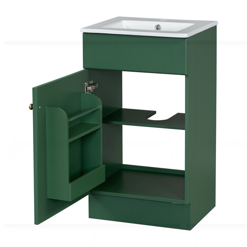 Meuble-lavabo 18 po avec lavabo, Vert