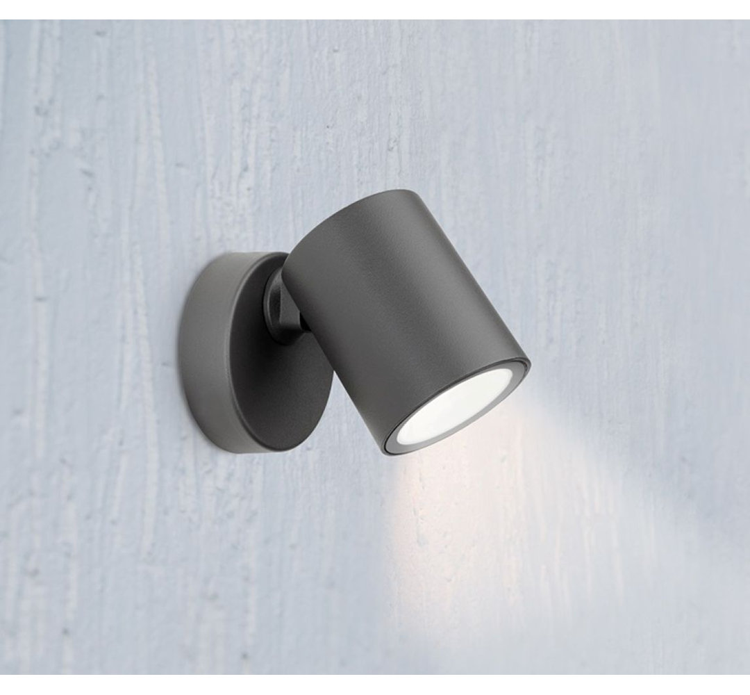 Graphite 12cm H Integrated LED Outdoor Armed Sconce