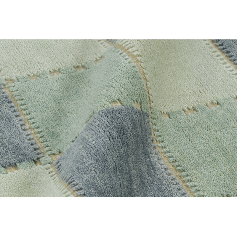Rug & Kilim’S Scandinavian Style Rug With Geometric Patterns In Blue Tones
