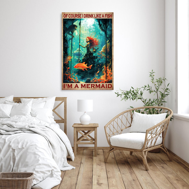 " Im A Mermaid ", 36" H x 24" W x 1.25" D