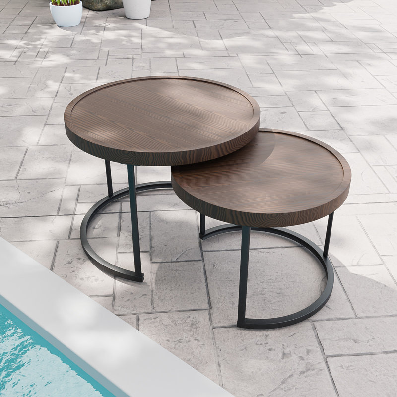 Ensemble de 2 tables basses gigognes en bois