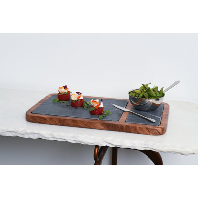 Ivy Bronx Wood Divided Serving Dish