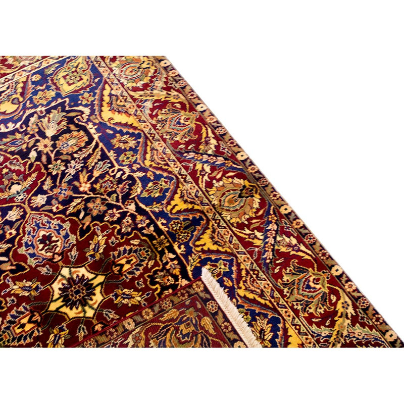 Hand-Knotted High-Quality Black and Red Area Rug
