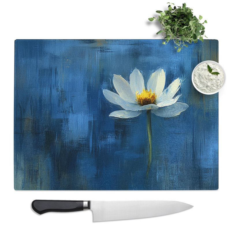 Daisy Flower Vol.4  Glass Chopping Board